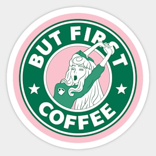 But First Coffee Sleeping Beauty Sticker